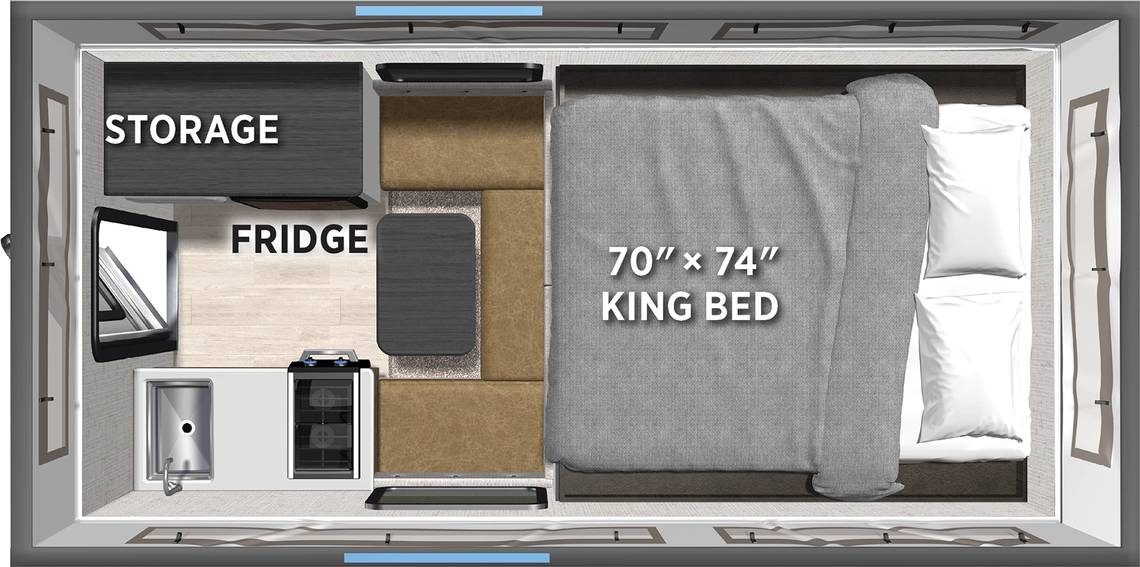 Real Lite Truck Camper SS-1600 Floorplan